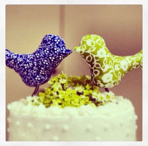 cake and birds